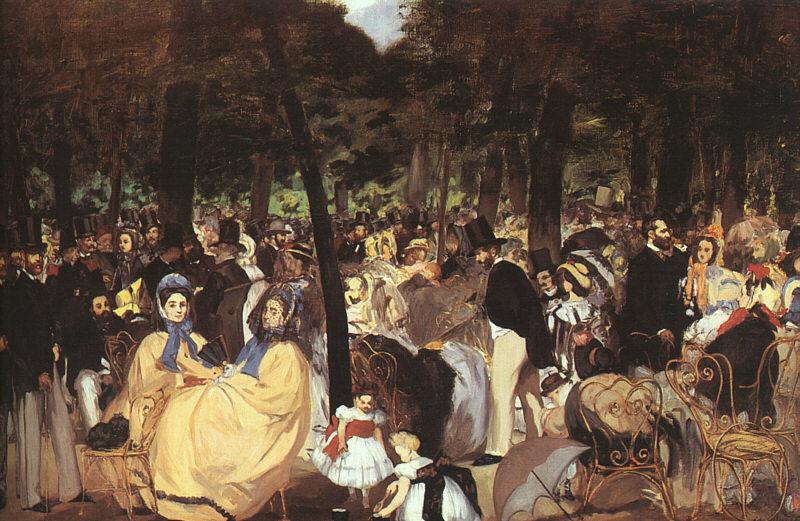 Edouard Manet Concert in the Tuileries France oil painting art